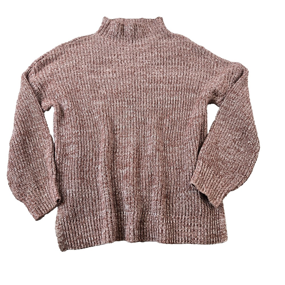 Cupcakes &‎ Cashmere  Women's Sweater 100% Cotton Mock Neck Side Slits Size M